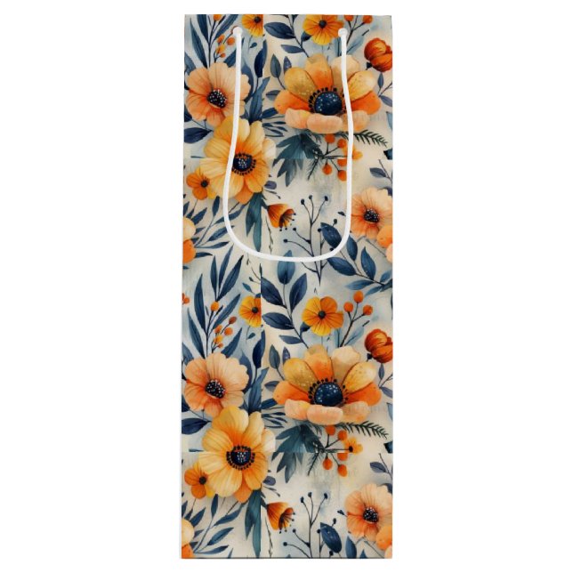 Sacola Para Vinho Flores Amarelas (Frente)