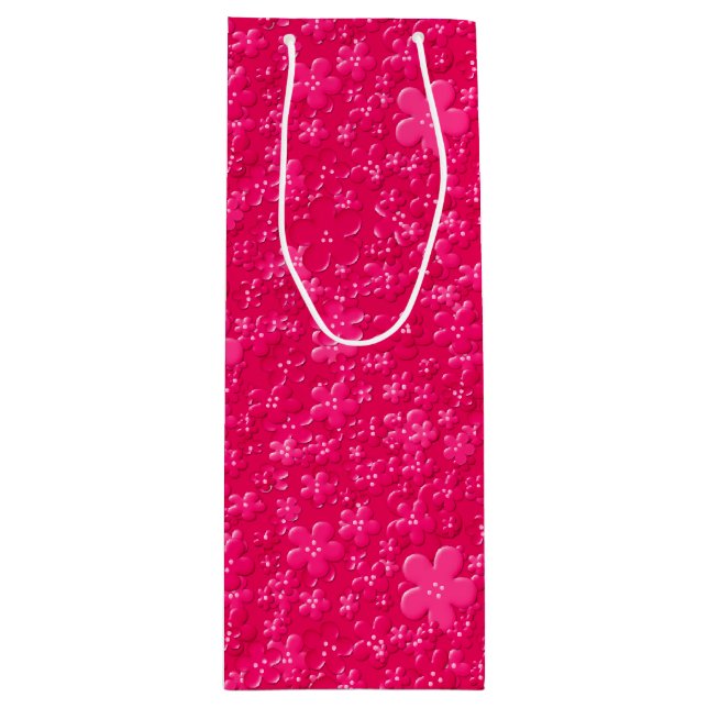 Sacola Para Vinho Flores dispersas, SACO-GIFT-BAG (Frente)