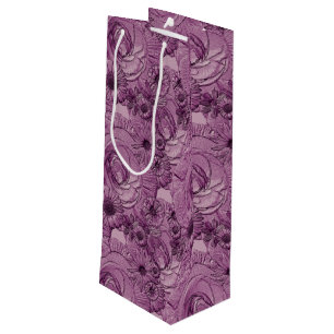 Sacola Para Vinho Flores Emboscada - Lt SACO GIFT Púrpura