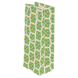 Sacola Para Vinho Flores Verdes, Padrão De Flores, Padrão Floral