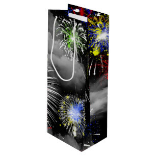 Sacola Para Vinho fogos de artifício em nuvens