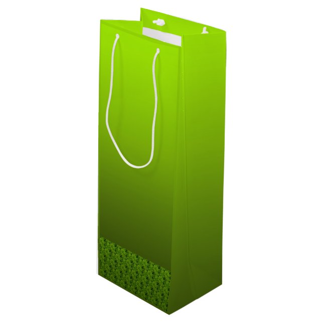 Sacola Para Vinho Folha verde (Frente inclinada)