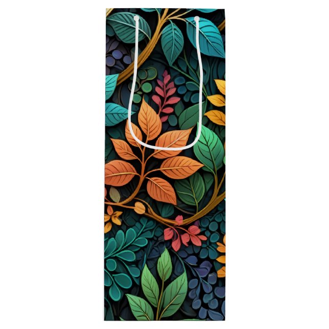 Sacola Para Vinho Folhas (Frente)
