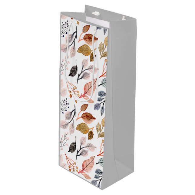 Sacola Para Vinho folhas de árvores (Frente inclinada)