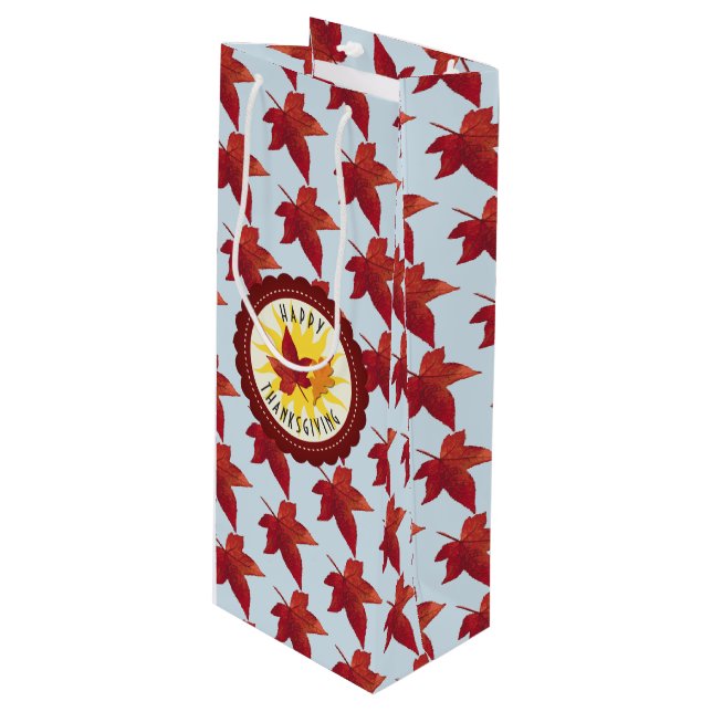 Sacola Para Vinho Folhas felizes do céu e da queda da acção de (Frente inclinada)