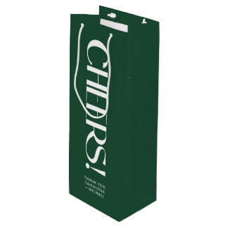 Sacola Para Vinho Fonte Serifada Decorativa Deep Pine para Casamento
