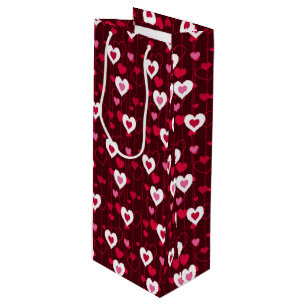 Sacola Para Vinho Forever Love Red Hearts