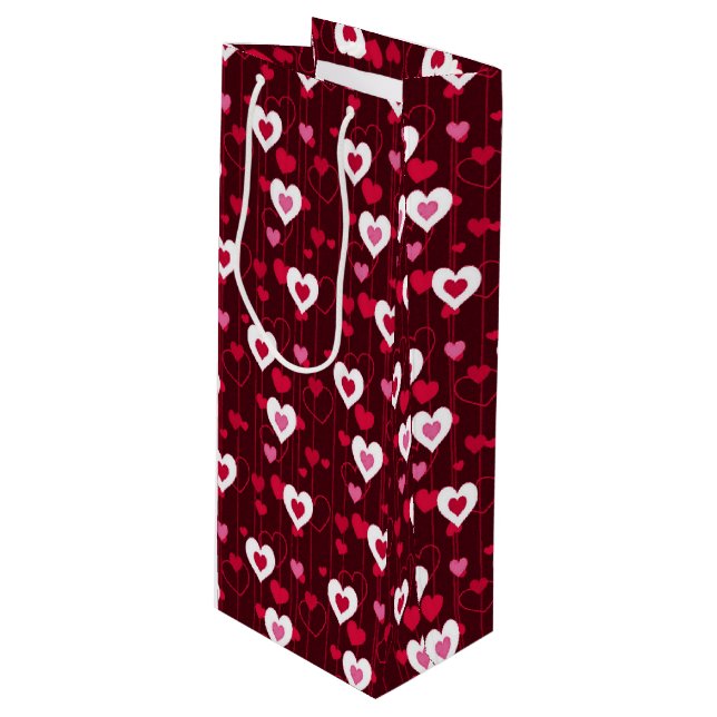 Sacola Para Vinho Forever Love Red Hearts (Frente inclinada)