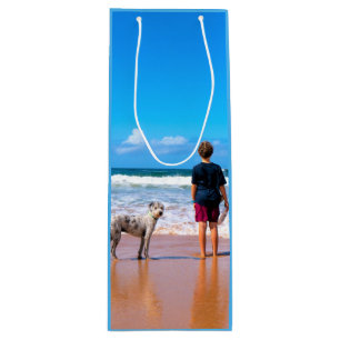Sacola Para Vinho Foto Personalizada - Seu Próprio Design - Eu Amo