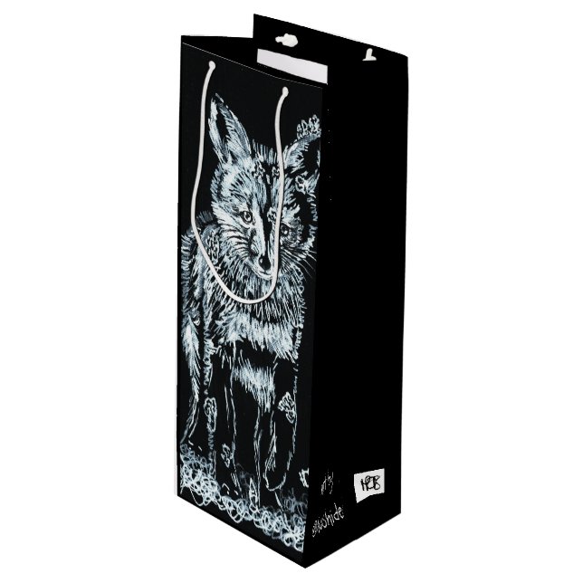 Sacola Para Vinho Fox da neve (Frente inclinada)