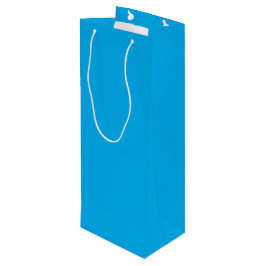 Sacola Para Vinho Fundo Azul Ciano Sólido | Estilo Minimalista de Ve