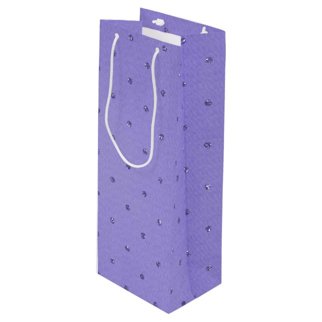 Sacola Para Vinho fundo de diamante roxo (Frente inclinada)