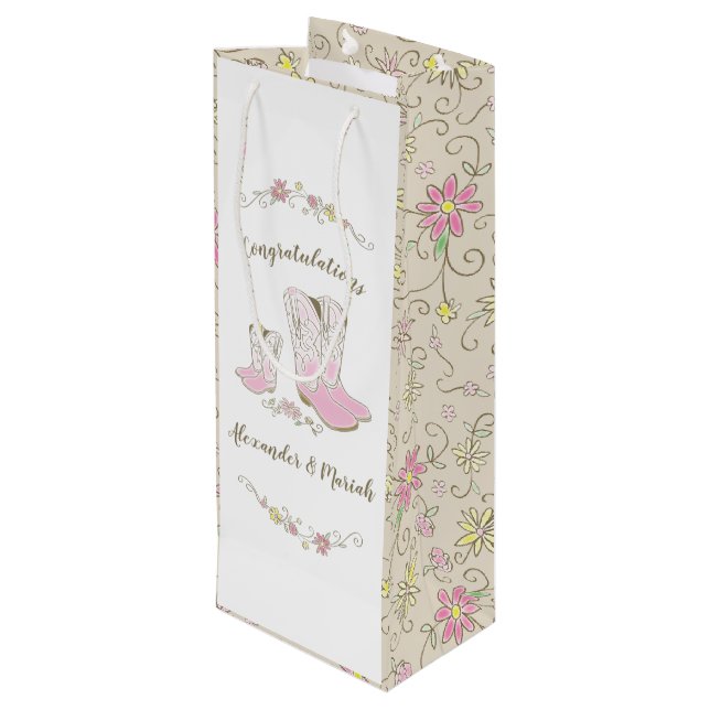 Sacola Para Vinho Garota Chá de fraldas País Ocidental (Verso inclinado)