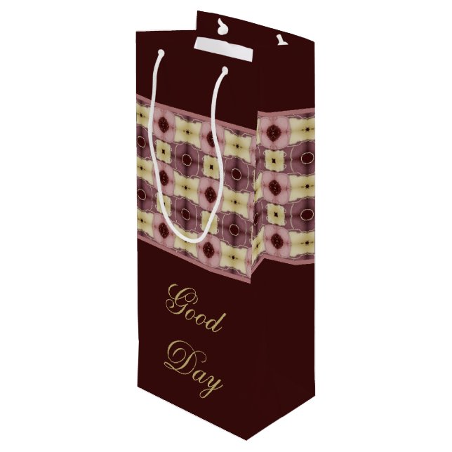 Sacola Para Vinho Garrafa de Tote do Dia Bom Inspiracional (Verso inclinado)