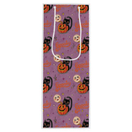 Sacola Para Vinho Gatinho Ritorinho Pumpkin Luas em Roxo