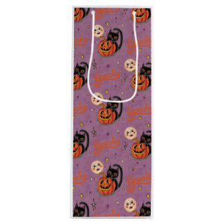 Sacola Para Vinho Gatinho Ritorinho Pumpkin Luas em Roxo