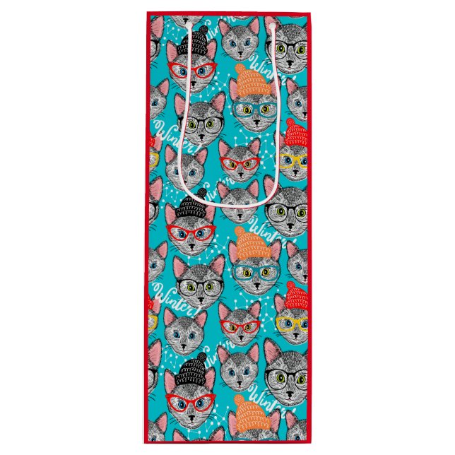 Sacola Para Vinho Gato no chapéu (Frente)