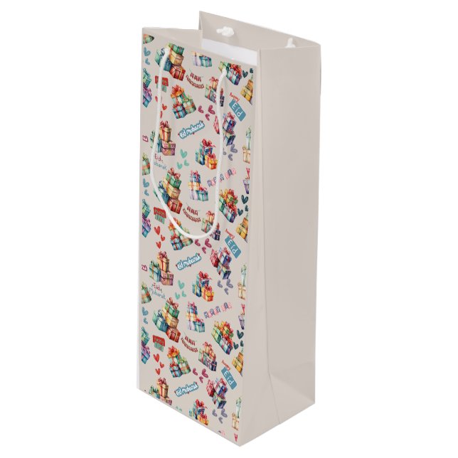 Sacola Para Vinho Gift Bag Collection| Elegant Kids Design (Frente inclinada)