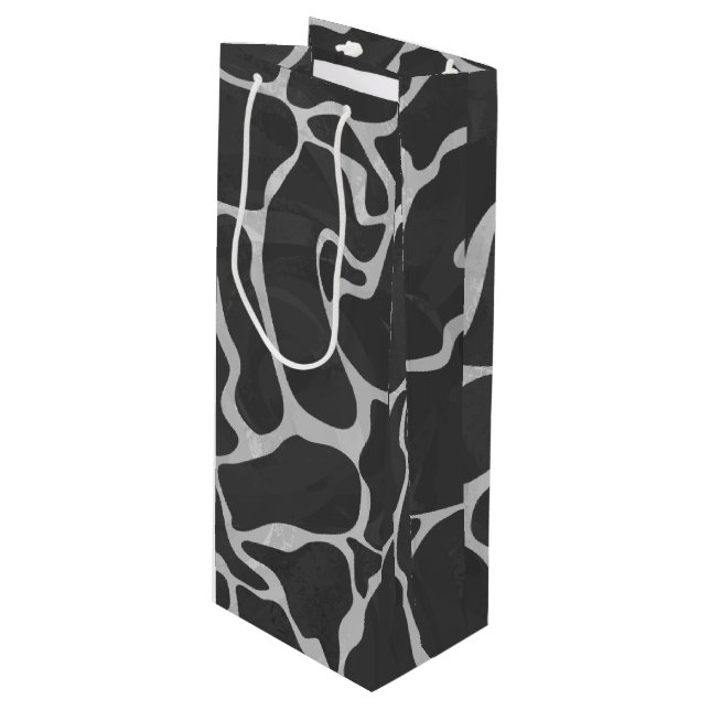 Sacola Para Vinho Giraffe Black and Light Cinza (Frente inclinada)