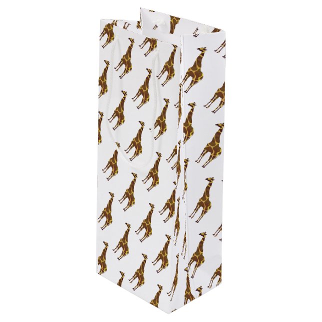 Sacola Para Vinho Giraffe Brown e Silhueta Amarela (Frente inclinada)