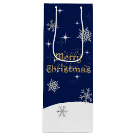 Sacola Para Vinho Glitter de Natal Simples Elegante