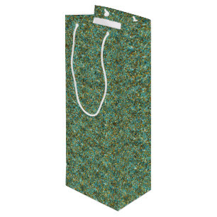 Sacola Para Vinho Glitter-VINHO-GIFT BAG Dourado de Turquesa