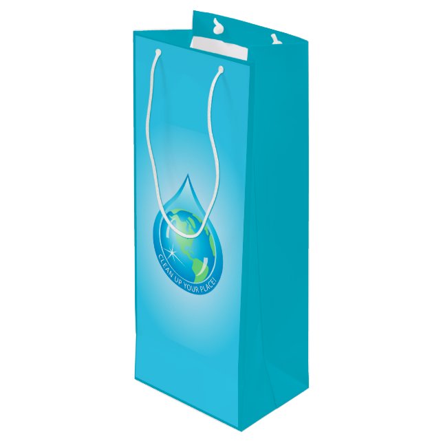 Sacola Para Vinho Globo em Waterdrop (Verso inclinado)