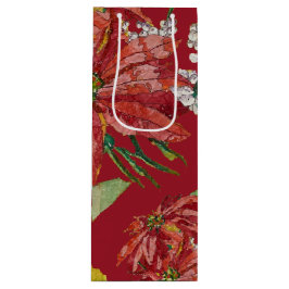 Sacola Para Vinho Golden Poinsettia | Fine Art Christmas