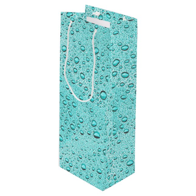 Sacola Para Vinho Gotas aquamarinas (Frente inclinada)
