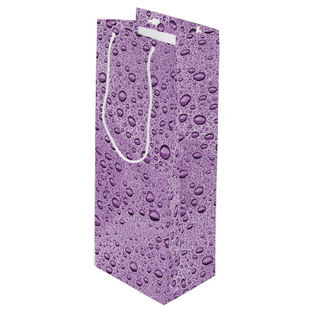 Sacola Para Vinho Gotas de água púrpura (Frente inclinada)