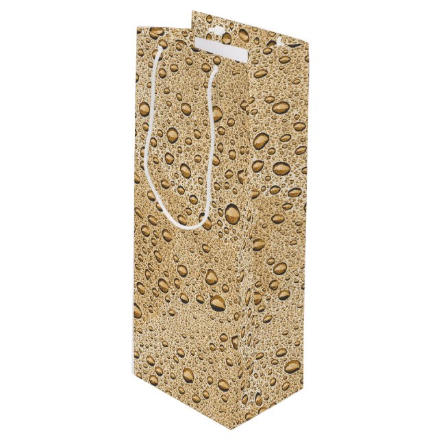 Sacola Para Vinho gotículas de água Dourada (Frente inclinada)
