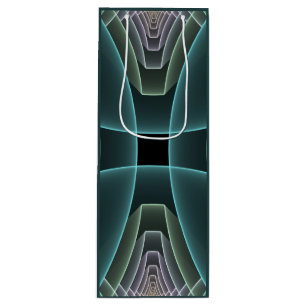 Sacola Para Vinho Gráfico de Arte Geométrica Teal Moderna