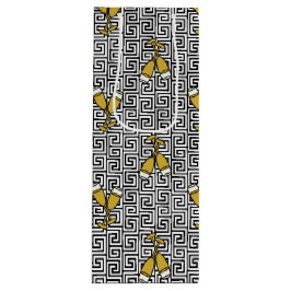 Sacola Para Vinho Greek Key Celebration Toast - Gold, Black & White