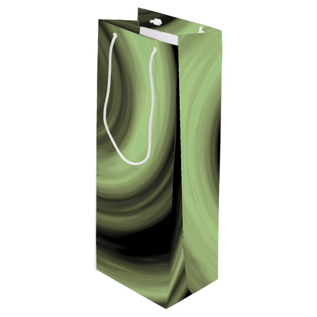 Sacola Para Vinho Greenish Swirl (Frente inclinada)