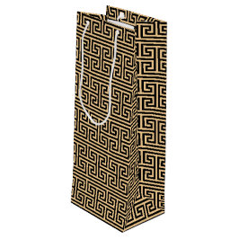 Sacola Para Vinho Grego Meander Key Square H Patterno Brown
