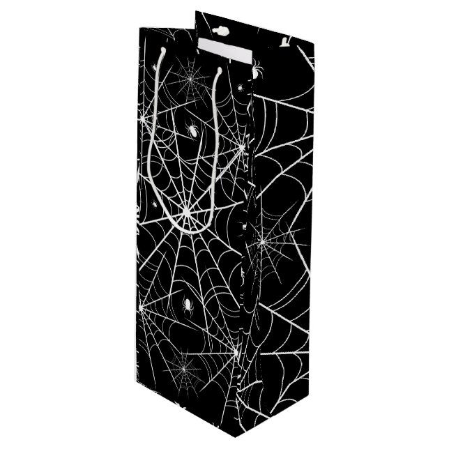 Sacola Para Vinho Halloween Spider Web (Frente inclinada)