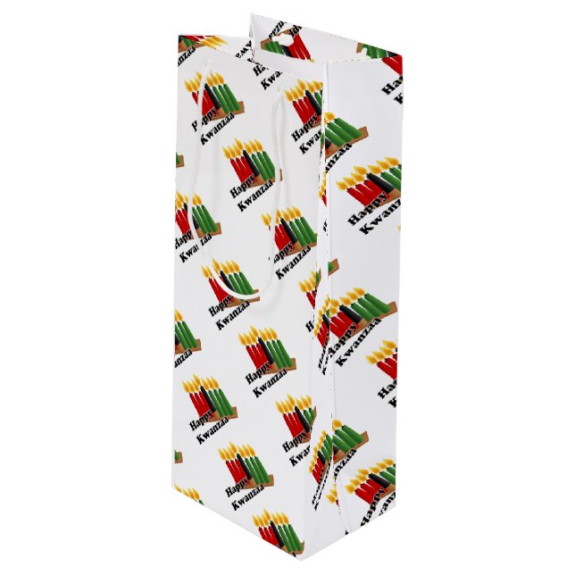 Sacola Para Vinho Happy Kwanzaa (Frente inclinada)