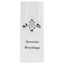 Sacola Para Vinho Holly Birds Robin Seasons Saudações