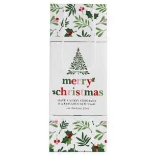 Sacola Para Vinho Holly Feliz Natal Bright Divertido