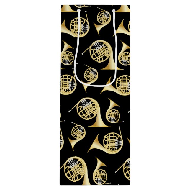 Sacola Para Vinho Horn Musical francês Banda Professora Bolsa de Pre (Frente)