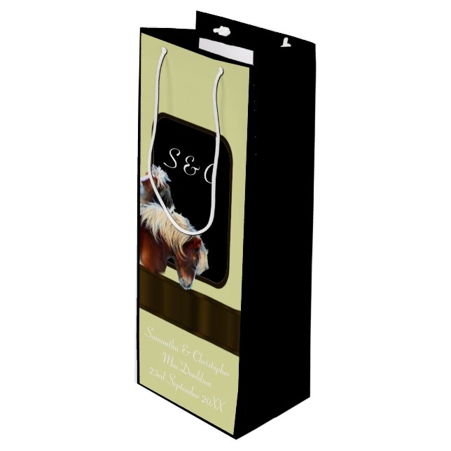 Sacola Para Vinho Horse e equestre de pônei (Frente inclinada)