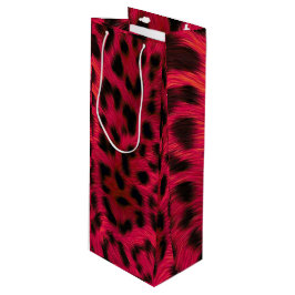 Sacola Para Vinho Hot Pink Leopard Print Faux