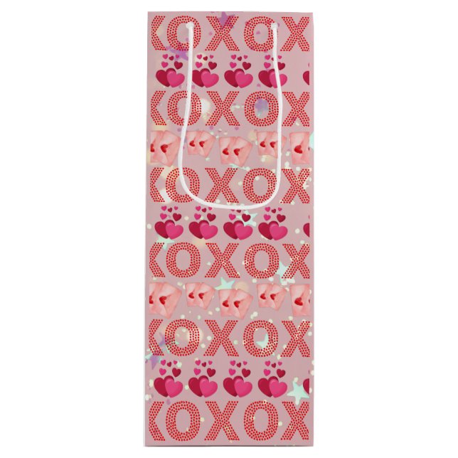 Sacola Para Vinho Hugs and kisses baby (Frente)