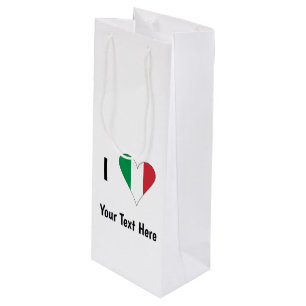 Sacola Para Vinho I (Sinalizador Italiano Amor Coração) Seu Texto