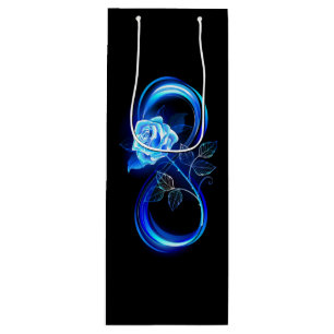 Sacola Para Vinho Infinidade brilhante com rosa azul