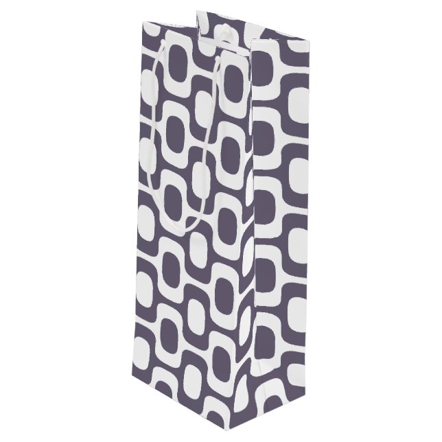 Sacola Para Vinho Ipanema Sidewalk Pattern, Beach Pattern, Brazil (Verso inclinado)