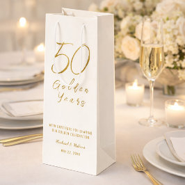 Sacola Para Vinho Ivory Gold 50º Aniversário de Bodas de Ouro