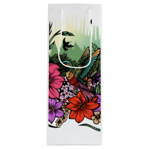 Sacola Para Vinho Jardim do Hummingbird