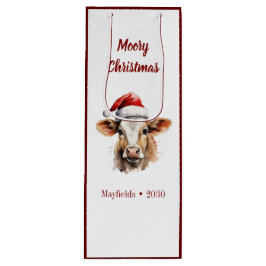 Sacola Para Vinho Jersey Cow "Moory Christmas"