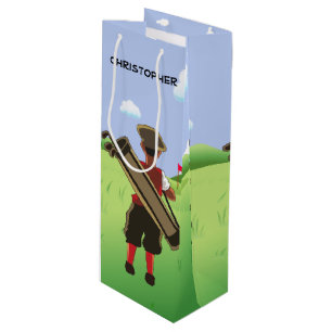 Sacola Para Vinho Jogador de golfe personalizado divertimento no